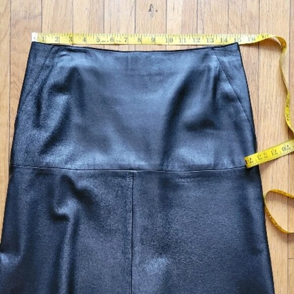 DKNY WOMENS LEATHER SKIRT HI LOW HEM SIZE 6 - Picture 10 of 13